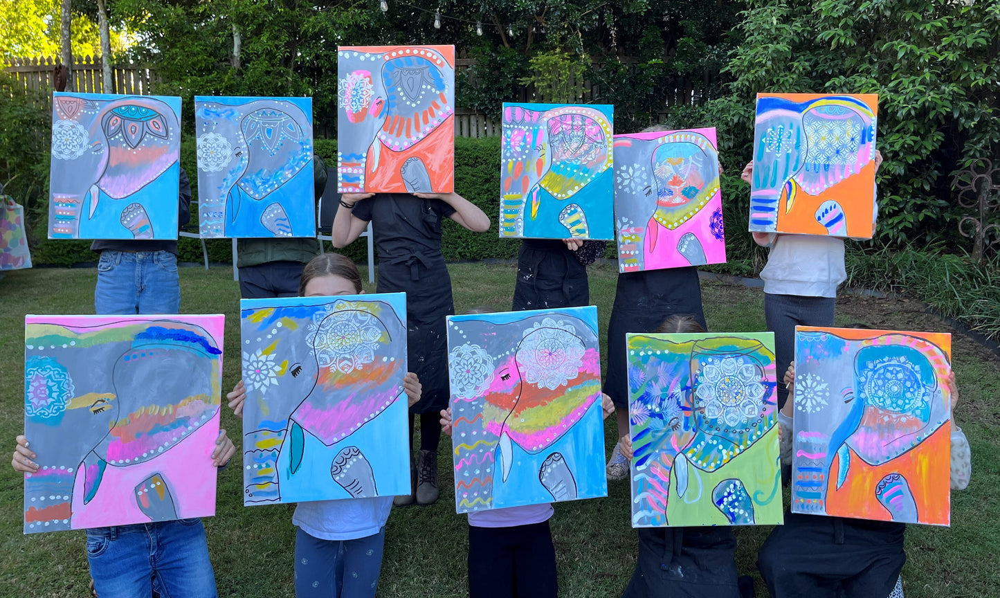 Kids Paint Party-Colourful Elephant