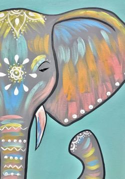 Paint n Sip - Colourful Elephant