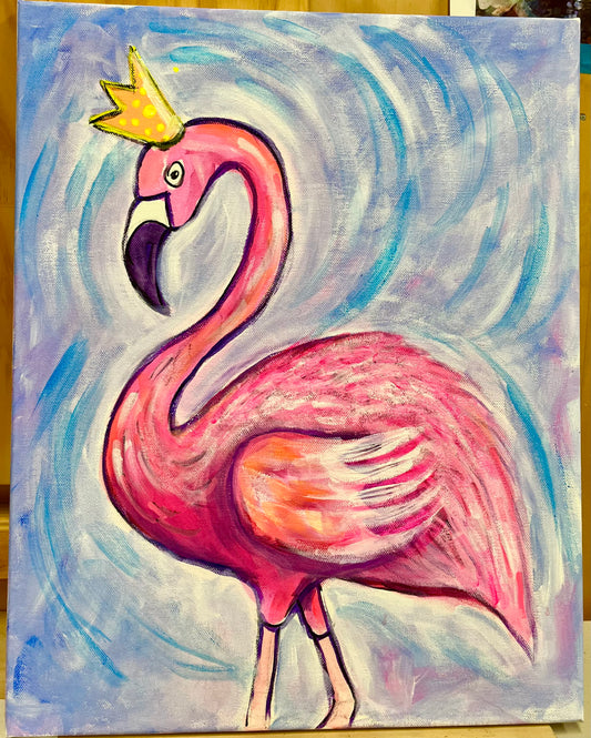Kids Paint Party-Fluorescent Flamingo