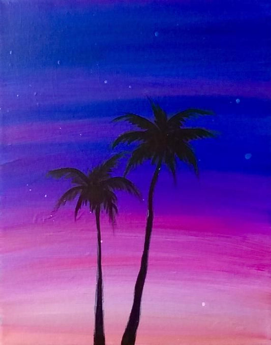 Kids Paint Party-Palm Tree Sunset